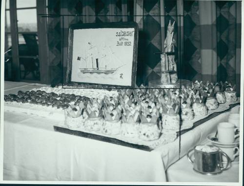 Morning tea with cakes: SS CHUSAN 699 Tons Built 1852: P&O Public Relations 54