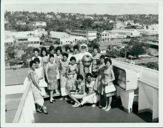 SS ORIANA, Captain with young women in a South Pacific port