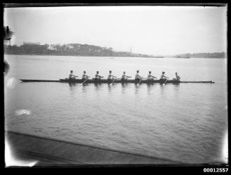Eights rowing team at Hen and Chicken Bay, Parramatta River