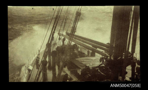 Deck of a ship in a heavy swell