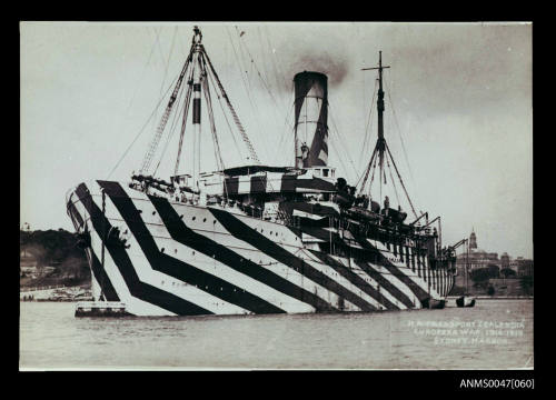 HM Transport ZEALANDIA.  Active during the European war 1914 - 1918.  Sydney Harbour