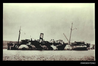 Merchant ship in WWI dazzle camouflage