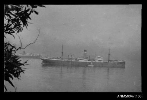 SS CITY OF DUNKIRK in Sydney Harbour on a foggy day