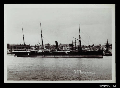 SS KALGOORLIE at anchor in a harbour