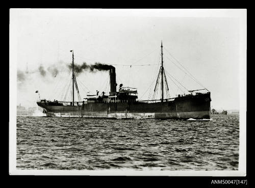 SS ASHRIDGE, McIlwraith McEacharn Limited, underway in a harbour