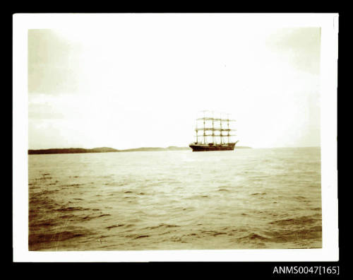 Five masted barque at anchor