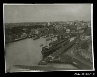 RMS MAURETANIA from the Sydney Harbour Bridge