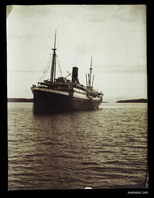 TSS KATOOMBA anchored in a harbour