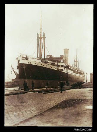 Steamship in dry dock