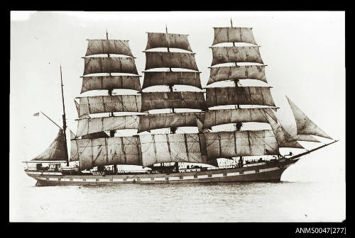 Barque ARCHIBALD RUSSELL in full sail at sea