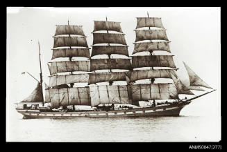 Barque ARCHIBALD RUSSELL in full sail at sea