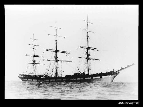 Full-rigged ship ALLERTON at anchor