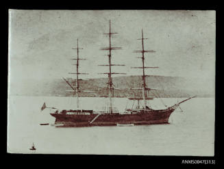 Full-rigged ship THERMOPYLAE anchored in a harbour