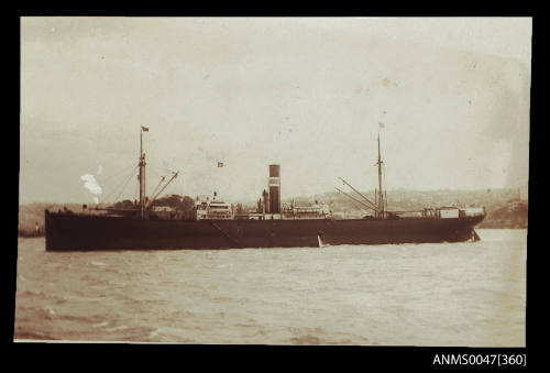 SS EASTERN SEA in a harbour flying the blue peter