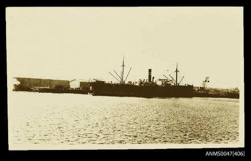 SS SINGAPORE MARU 5859 tonnes docked at a wharf
