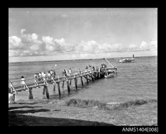 Flying boat and jetty at Lord Howe Island