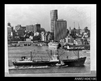 Photographic negative showing the ship PAPUAN CHIEF in Circular Quay