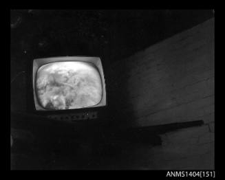 Photographic negative showing test broadcast from AWA underwater television camera