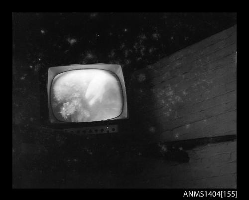 Photographic negative showing test broadcast from AWA underwater television camera