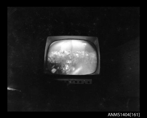 Photographic negative showing test broadcast from AWA underwater television camera