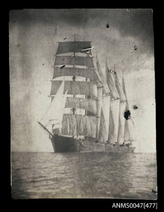 Barquentine AMERICANA underway at sea