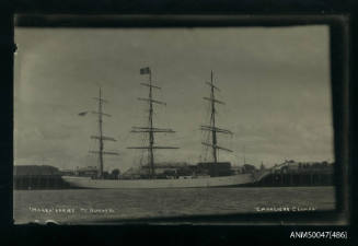 Photograph of steel rigged ship CAVALIERE CIAMPA docked at Port Augusta, South Australia