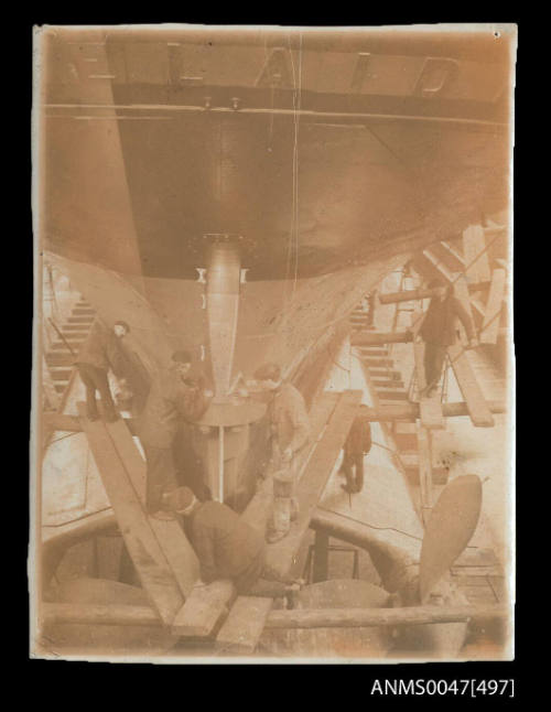 HMAS ADELAIDE in dry dock