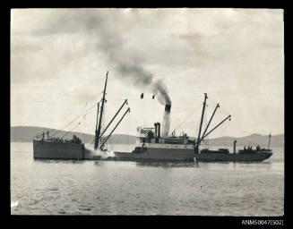 Unidentified cargo steamship underway