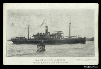 WASN Company's SS MINDEROO.  Western Australia to Java and Singapore