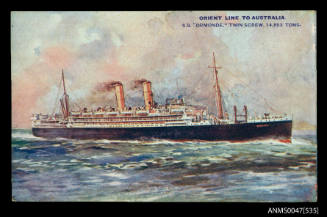 Orient Line to Australia SS ORMONDE 14,853 tons.