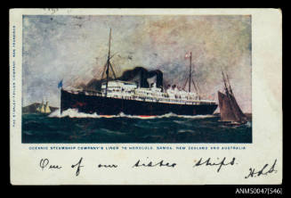 Oceanic Steamship Co's liner to Honolulu, Samoa, New Zealand and Australia