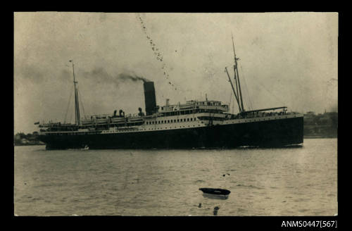 SS KATOOMBA postcard, starboard side view, under way in harbour