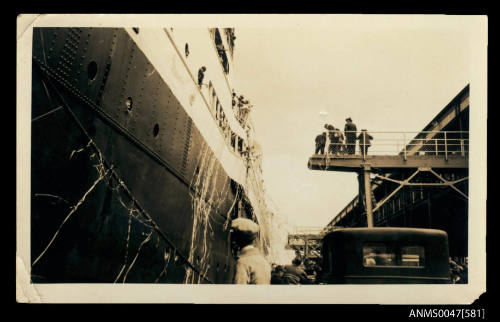 Passenger ship departing wharf