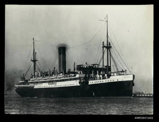 SS WARILDA, passenger ship, under way in harbour.
