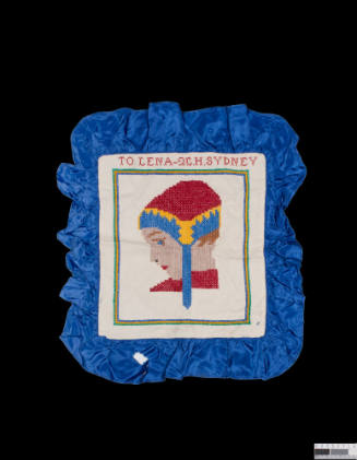 Embroidered cushion cover to Mama Lena