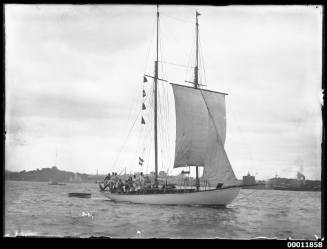 Schooner WANDERER sailing near Fort Denison, Sydney Harbour