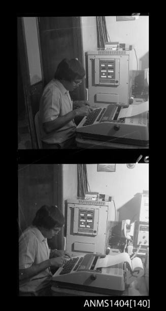 Photographic negative strip featuring communications equipment on board a tug for the Sydney to Hobart Yacht Race