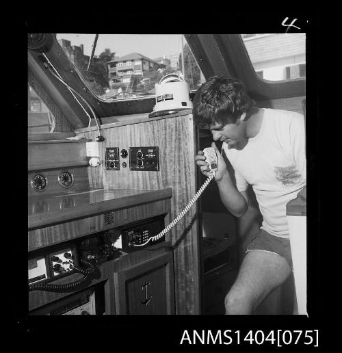 An AWA communication system on a boat being used