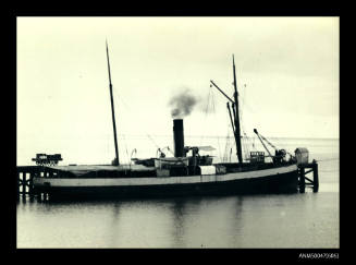 Yorkes Peninsular Steam Ship Company SS WAROOKA berthed at a jetty on port side