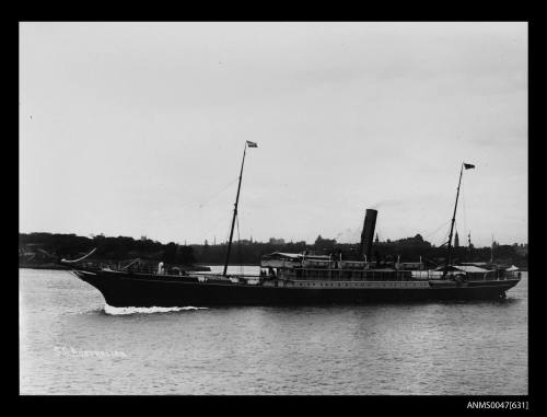 SS AUSTRALIAN in Sydney Harbour off Farm Cove