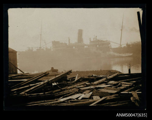 SS CANBERRA berthed at wharf 