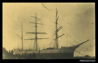 INVERESK steel three masted barque beached on shore