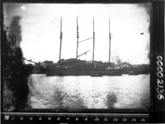 Portside view of 4 masted schooner, Sydney Harbour