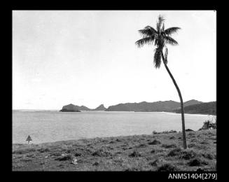 Photographic negative showing the landscape at Lord Howe Island