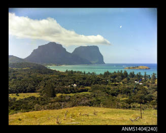 Photographic transparency showing a view across the lagoon on Lord Howe Island