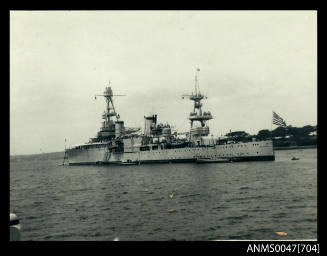 USS AUGUSTA heavy cruiser moored in Sydney Harbour