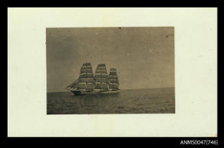 Three masted fully rigged sailing ship