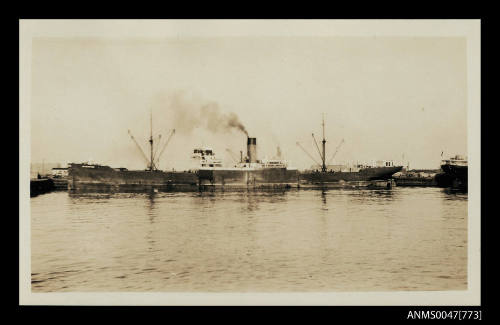 Cargo ship with a single funnel