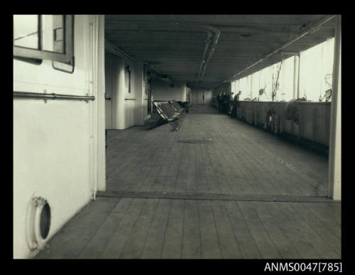 Promenade deck of unidentified passenger ship