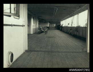 Promenade deck of unidentified passenger ship